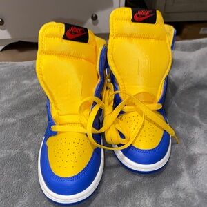 Nike Kids Blue and Yellow High-Top Sneakers